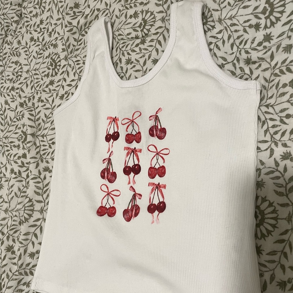 White ‘Cherry’ Tank Top